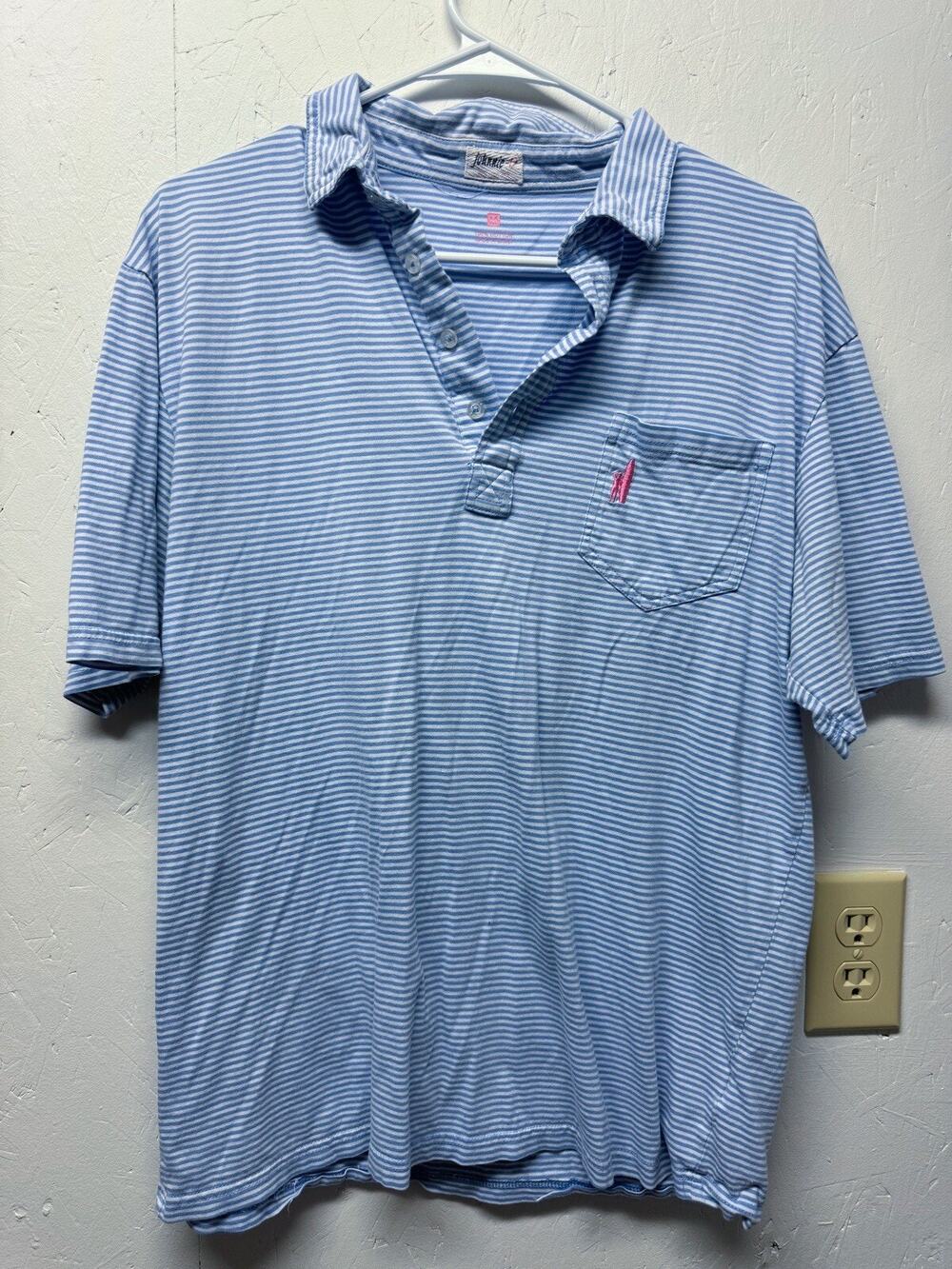 Women’s Johnnie-O Polo Blue Stripe Medium Tennis Golf